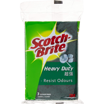 3M SCOTCH-BRITE HEAVY DUTY SCOUR PAD 643 (3s)