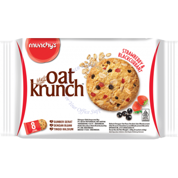 MUNCHY'S OAT KRUNCH CRACKERS 208G (8s) - STRAWBERRY & BLACKCURRANT