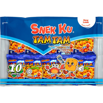 SNEK KU FLAVOURED SNACK (12Gx10s) - TAM TAM (MINI PACK)