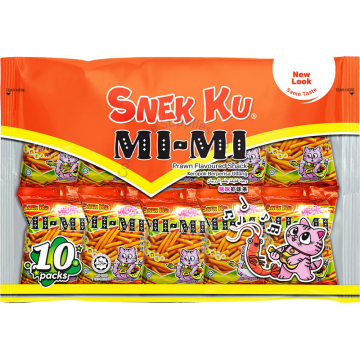 SNEK KU FLAVOURED SNACK (12Gx10s) - MI MI PRAWN (MINI PACK)