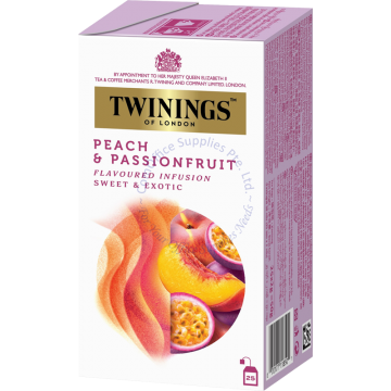 TWININGS TEABAGS (2Gx25s) - PEACH & PASSION FRUIT