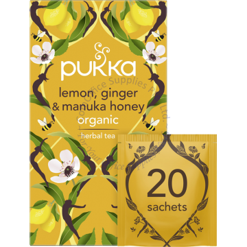 PUKKA TEA BAGS - LEMON, GINGER & MANUKA HONEY (2Gx20s) (4BOX)