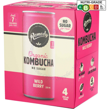 REMEDY ORGANIC KOMBUCHA (250MLx4s) - WILD BERRY