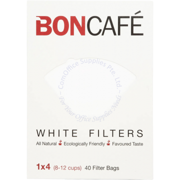 BONCAFE FILTER BAGS (40s) - WHITE 1x4 (8-12 CUPS)