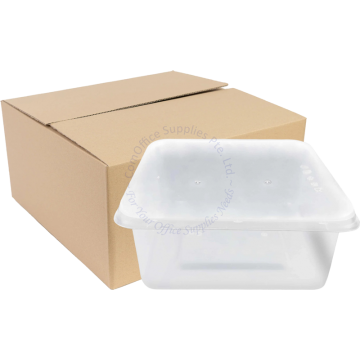 DISPOSABLE PLASTIC SQUARE CONTAINER + LID (50s x 6PKT) 161x161x55MM
