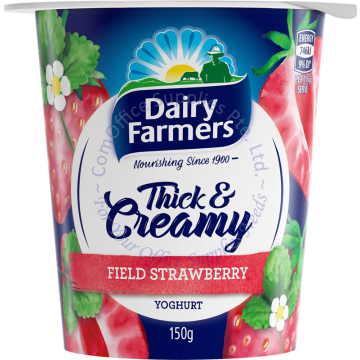 DAIRY FARMERS THICK & CREAMY YOGHURT 150G - FIELD STRAWBERRY