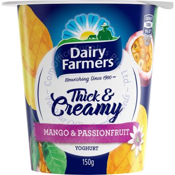 DAIRY FARMERS THICK & CREAMY YOGHURT 150G - MANGO & PASSIONFRUIT