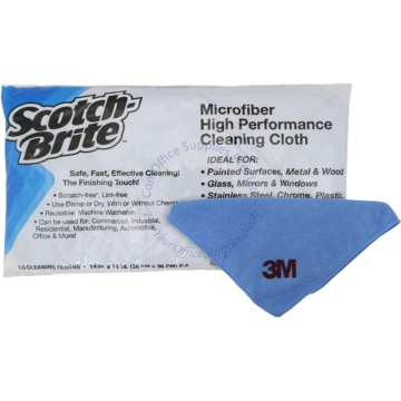 3M SCOTCH-BRITE MICROFIBER HIGH PERFORMANCE CLEANING CLOTH SQ21 36x36CM (10s)