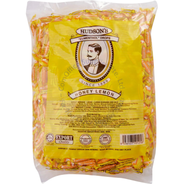 HUDSON'S EUMENTHOL CANDY DROPS 1.2KG (EST. 400s) - HONEY LEMON