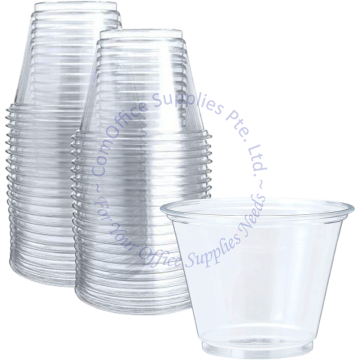 DISPOSABLE PLASTIC PET CUPS 9oz (50s)
