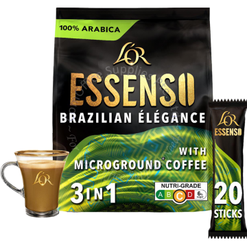 L'OR ESSENSO INSTANT MICROGROUND COFFEE 3-IN-1 (25Gx20s) - BRAZILIAN ELEGANCE