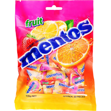 MENTOS WRAP SWEETS 135G - FRUITS