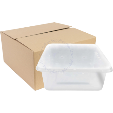 DISPOSABLE PLASTIC SQUARE CONTAINER + LID (50s x 6PKT) 161x161x55MM